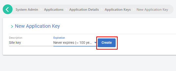Create key submit