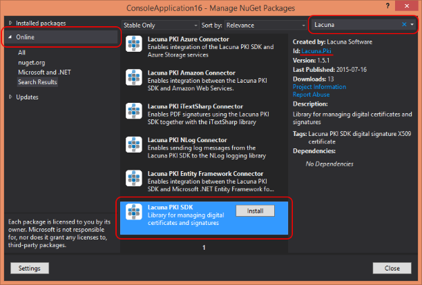 Manage Nuget Packages