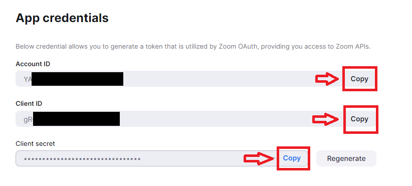 Zoom S2S App Credentials